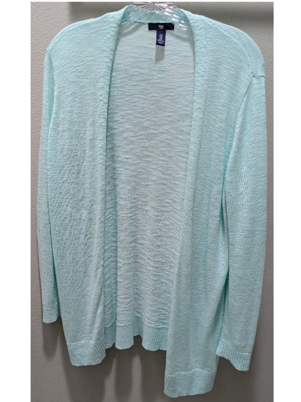 GAP Women's Aqua Open Cardigan Cotton/Rayon Sweater M